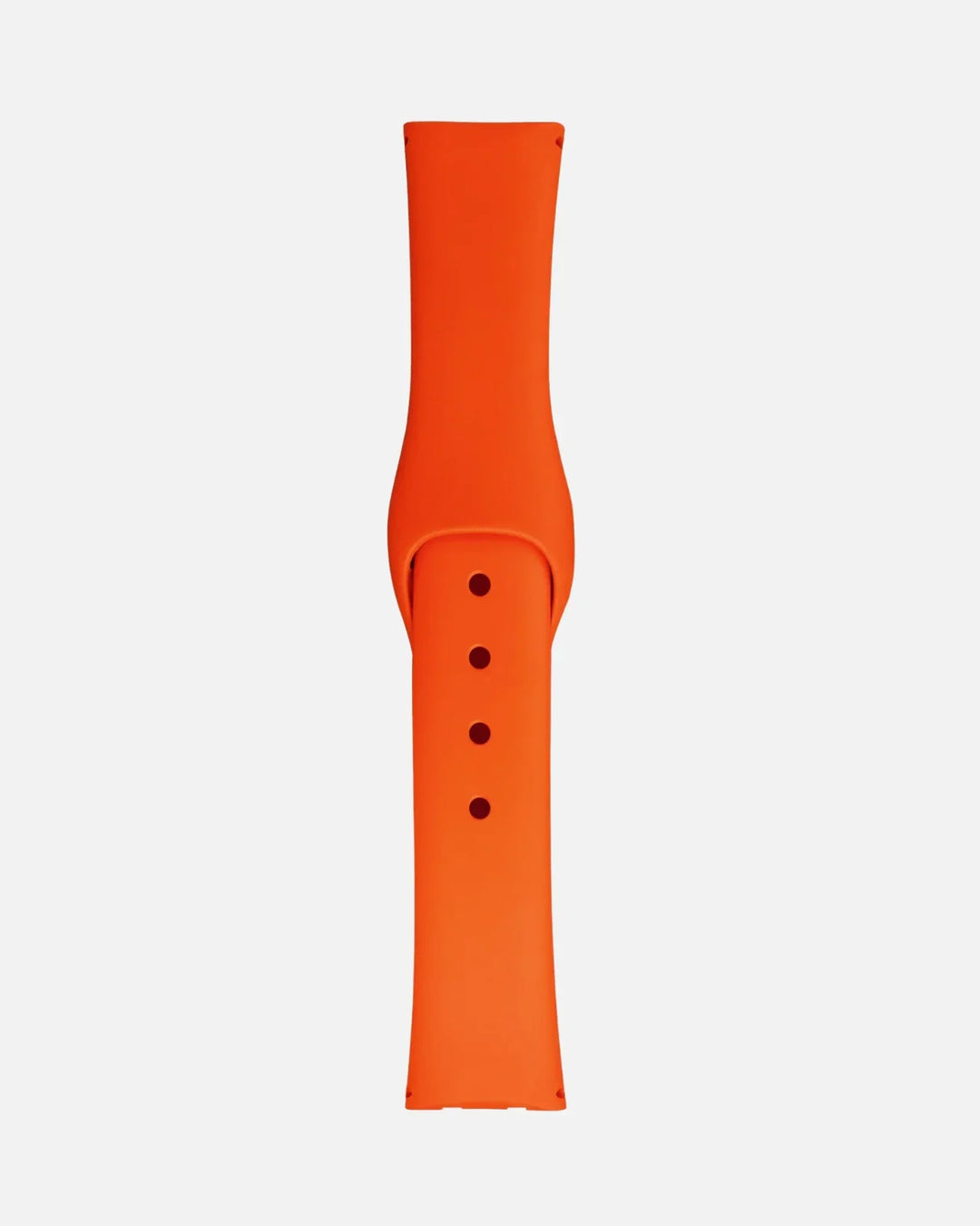 Vibrant orange silicone strap band for Apple Watch, designed for comfort and sporty style.