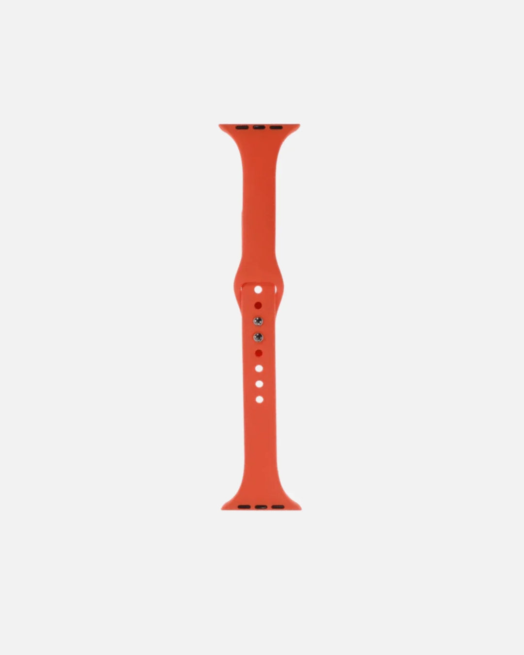 Vibrant orange silicone strap band for Apple Watch, perfect for sport and everyday wear, lightweight and sweat-resistant.