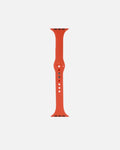 Vibrant orange silicone strap band for Apple Watch, perfect for sport and everyday wear, lightweight and sweat-resistant.