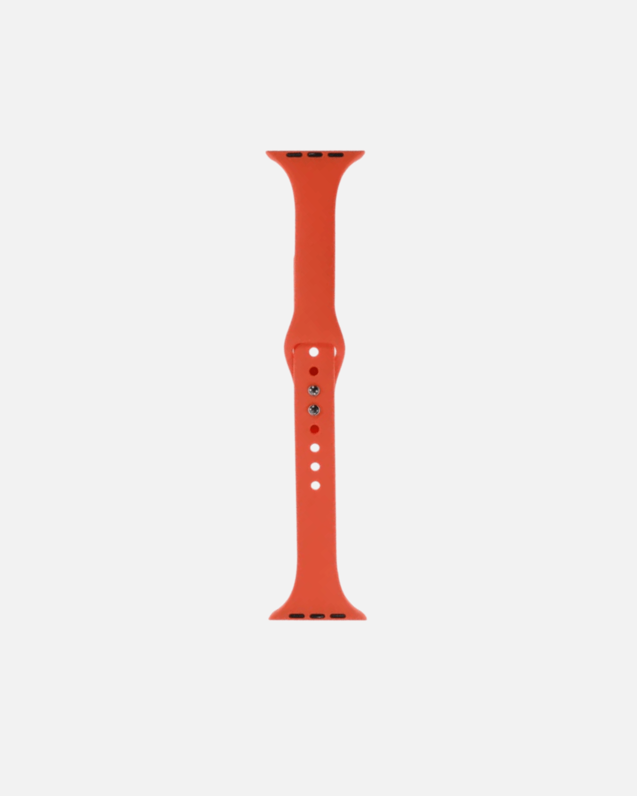 Vibrant orange silicone strap band for Apple Watch, perfect for sport and everyday wear, lightweight and sweat-resistant.