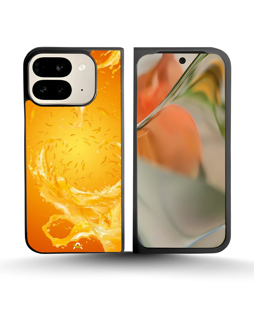 Creslia orange splash phone case - orange splash phone case google pixel 10 pro fold