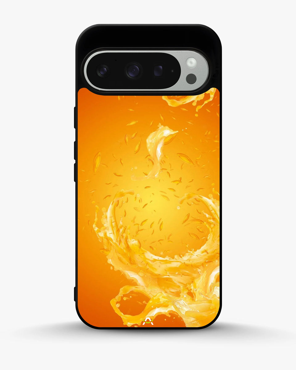Creslia orange splash phone case - orange splash phone case google pixel 9 pro