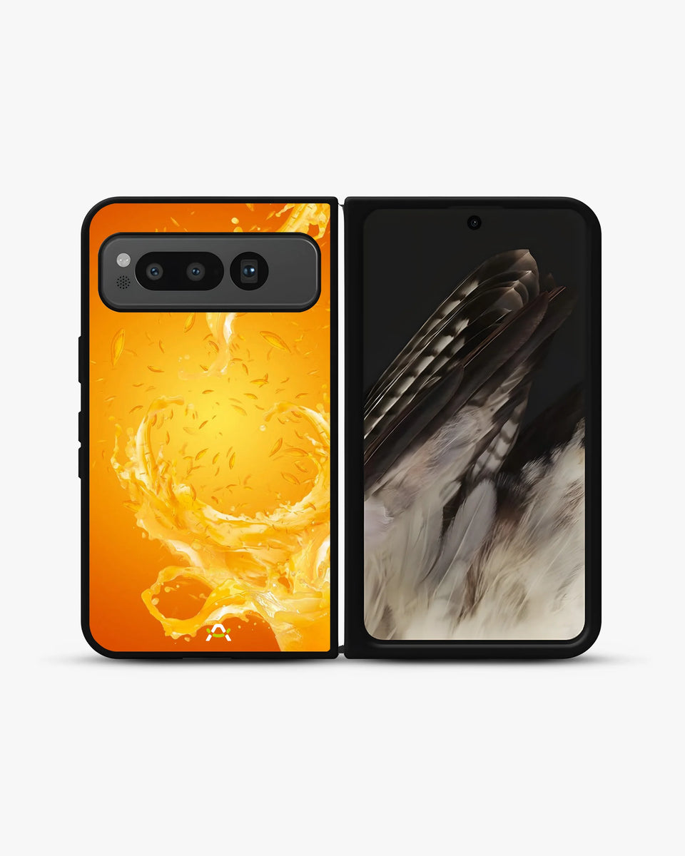 Creslia orange splash phone case - orange splash phone case google pixel fold