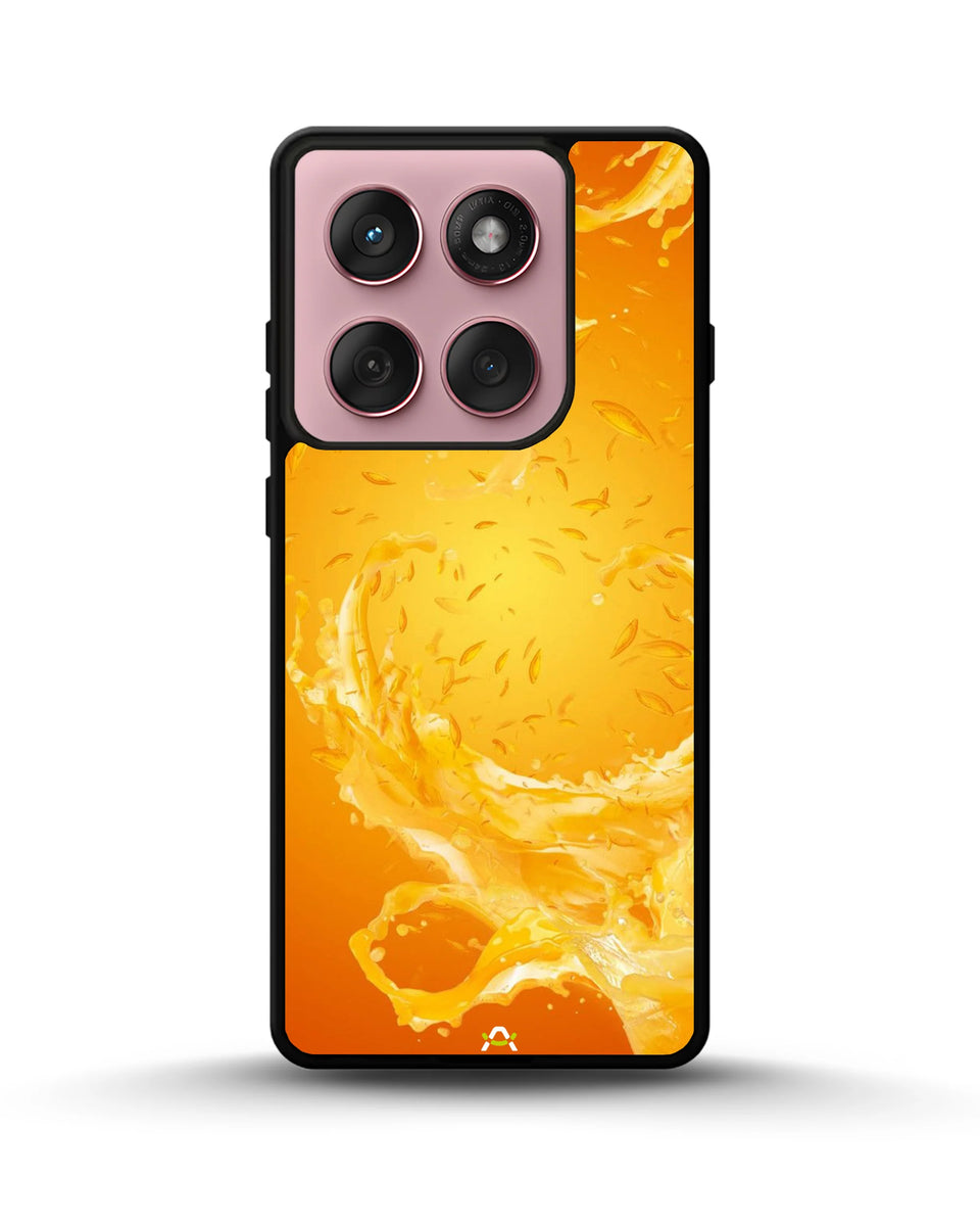Creslia orange splash phone case - orange splash phone case motorola edge 2025