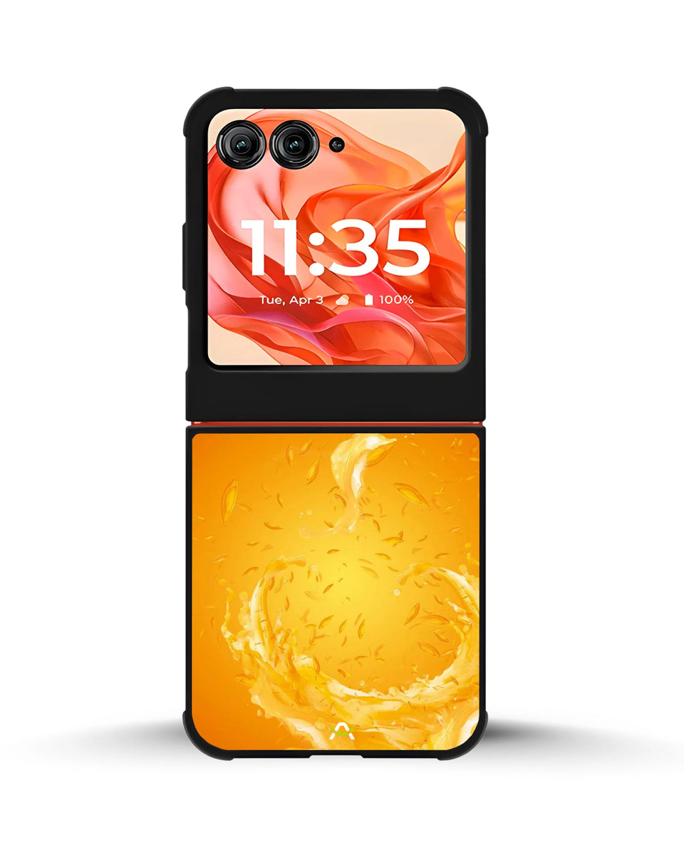 Creslia orange splash phone case - orange splash phone case motorola razr 2025