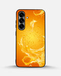 Creslia orange splash phone case - orange splash phone case samsung galaxy s25
