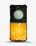 Creslia orange splash phone case - orange splash phone case samsung galaxy z flip 5