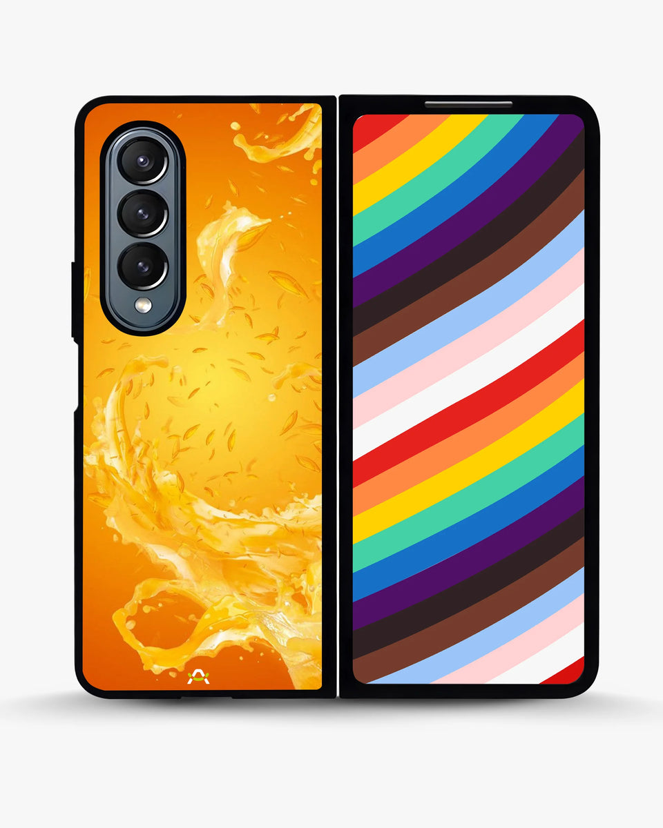 Creslia orange splash phone case - orange splash phone case samsung galaxy z fold 4