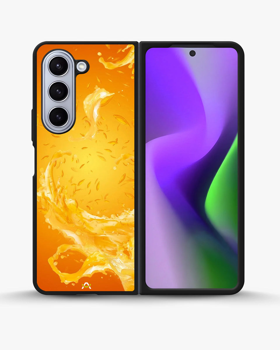 Creslia orange splash phone case - orange splash phone case samsung galaxy z fold 5