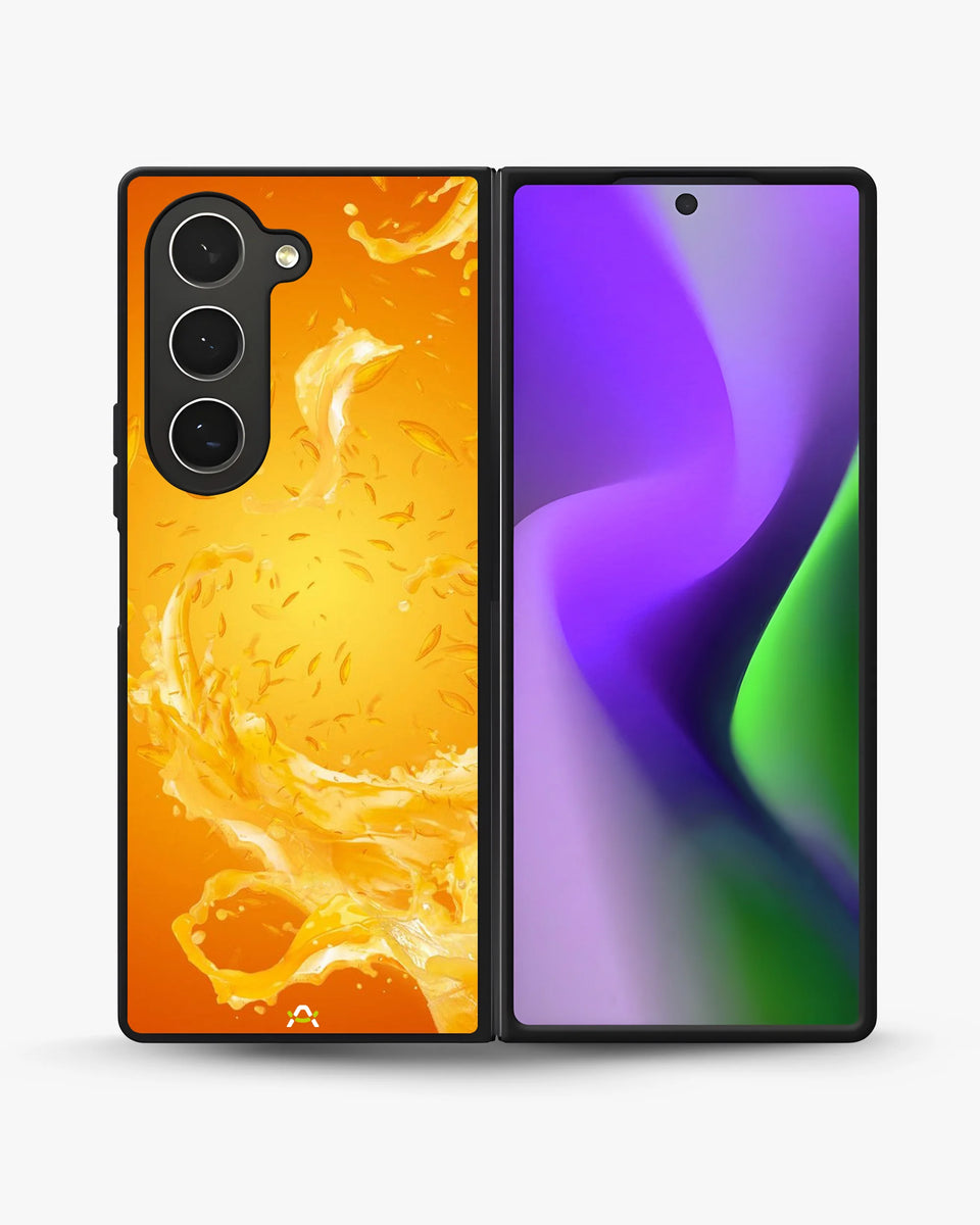 Creslia orange splash phone case - orange splash phone case samsung galaxy z fold 6