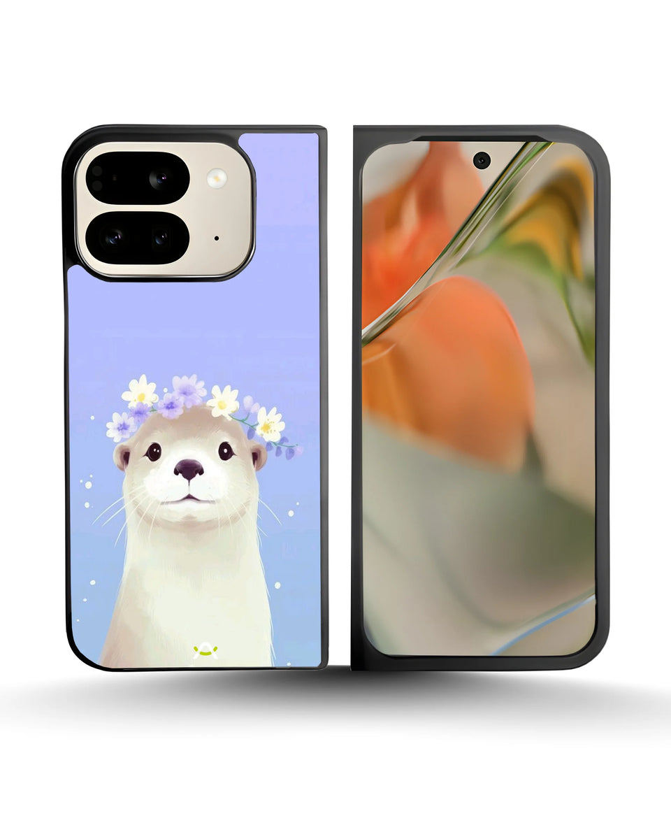 Creslia otter flower crown phone case - otter flower crown phone case google pixel 10 pro fold