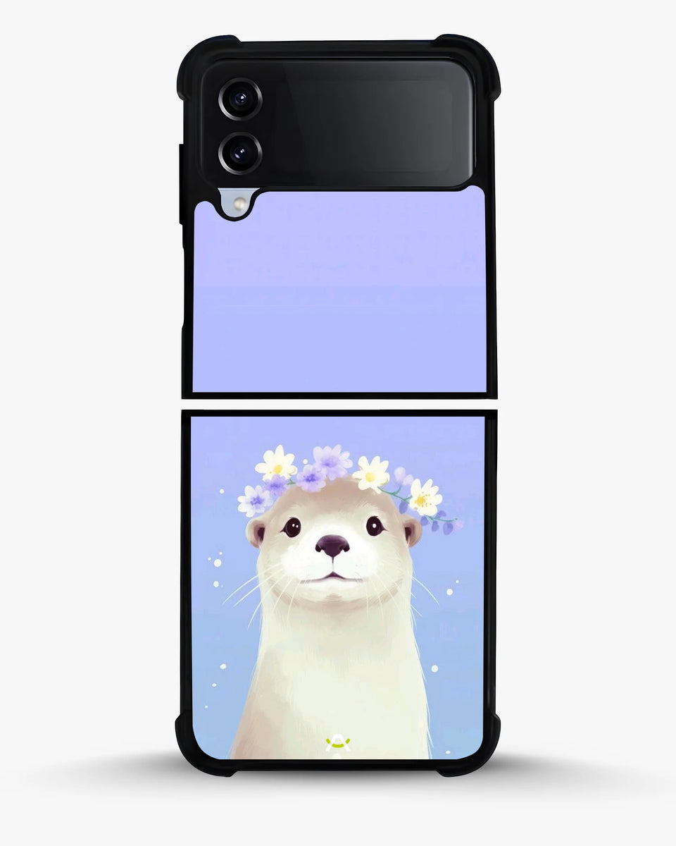 Creslia otter flower crown phone case - otter flower crown phone case samsung galaxy z flip 4