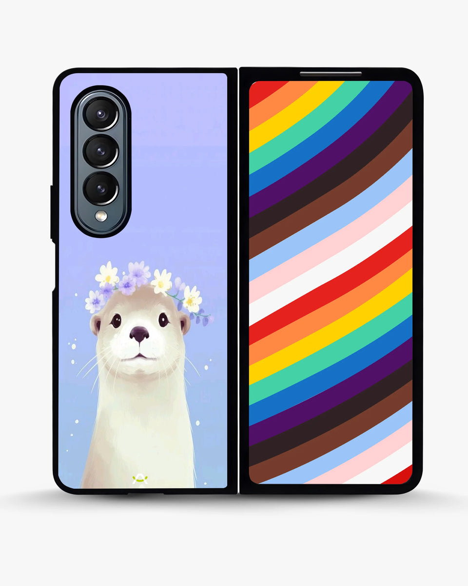 Creslia otter flower crown phone case - otter flower crown phone case samsung galaxy z fold 4