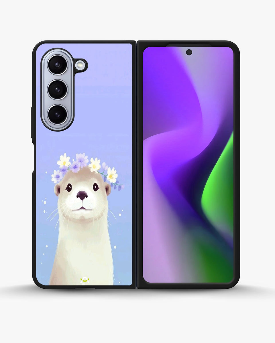 Creslia otter flower crown phone case - otter flower crown phone case samsung galaxy z fold 5