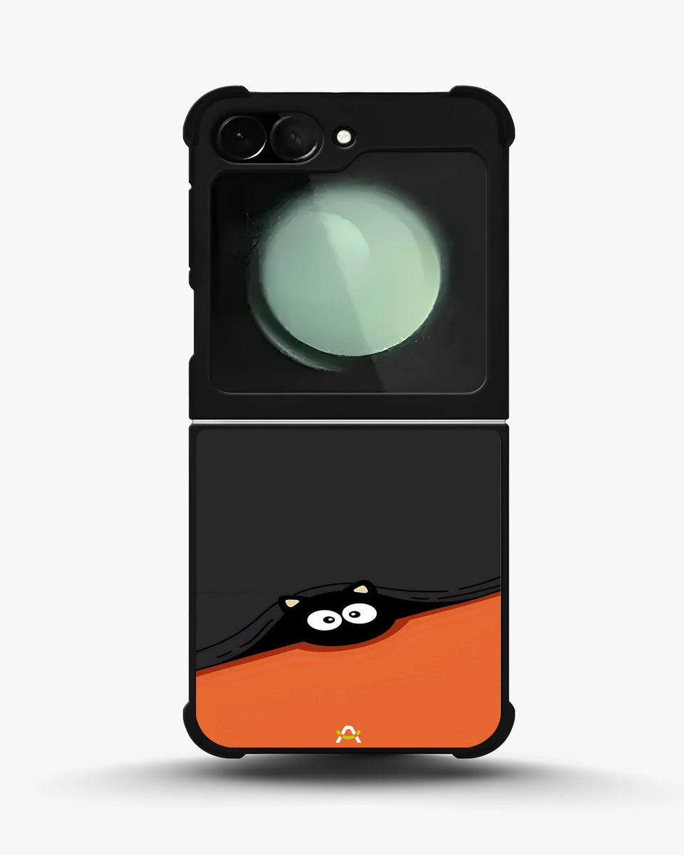 Creslia peeking cat phone case - peeking cat phone case samsung galaxy z flip 5