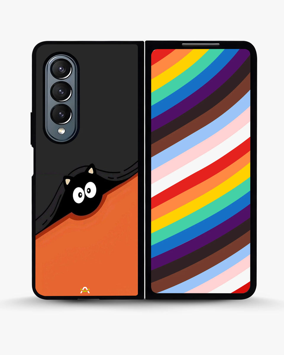 Creslia peeking cat phone case - peeking cat phone case samsung galaxy z fold 4