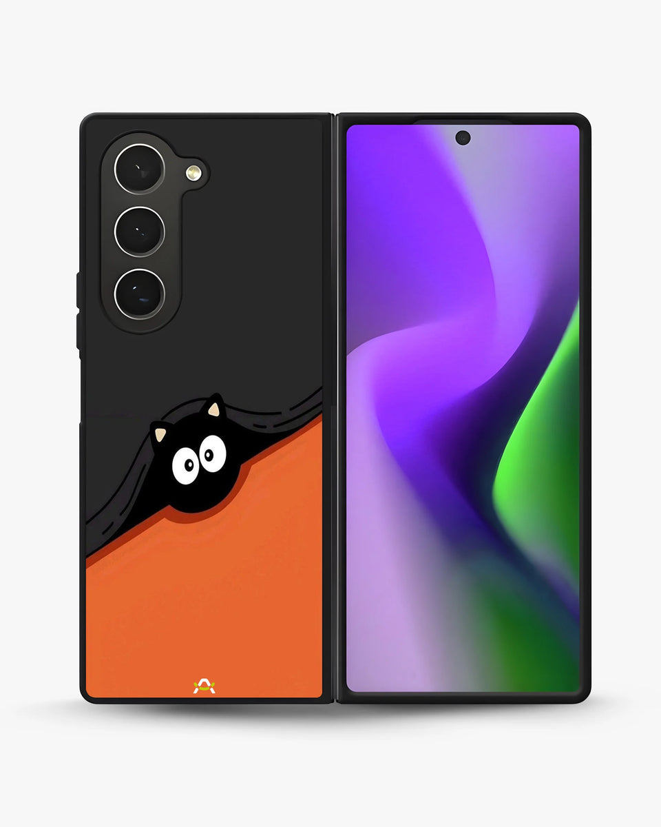 Creslia peeking cat phone case - peeking cat phone case samsung galaxy z fold 6