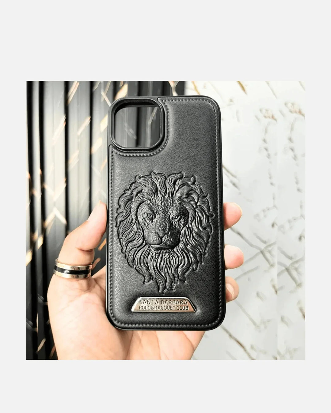 Premium embossed lion iPhone cover for iPhone 14 Pro and Pro Max, combining style and protection.