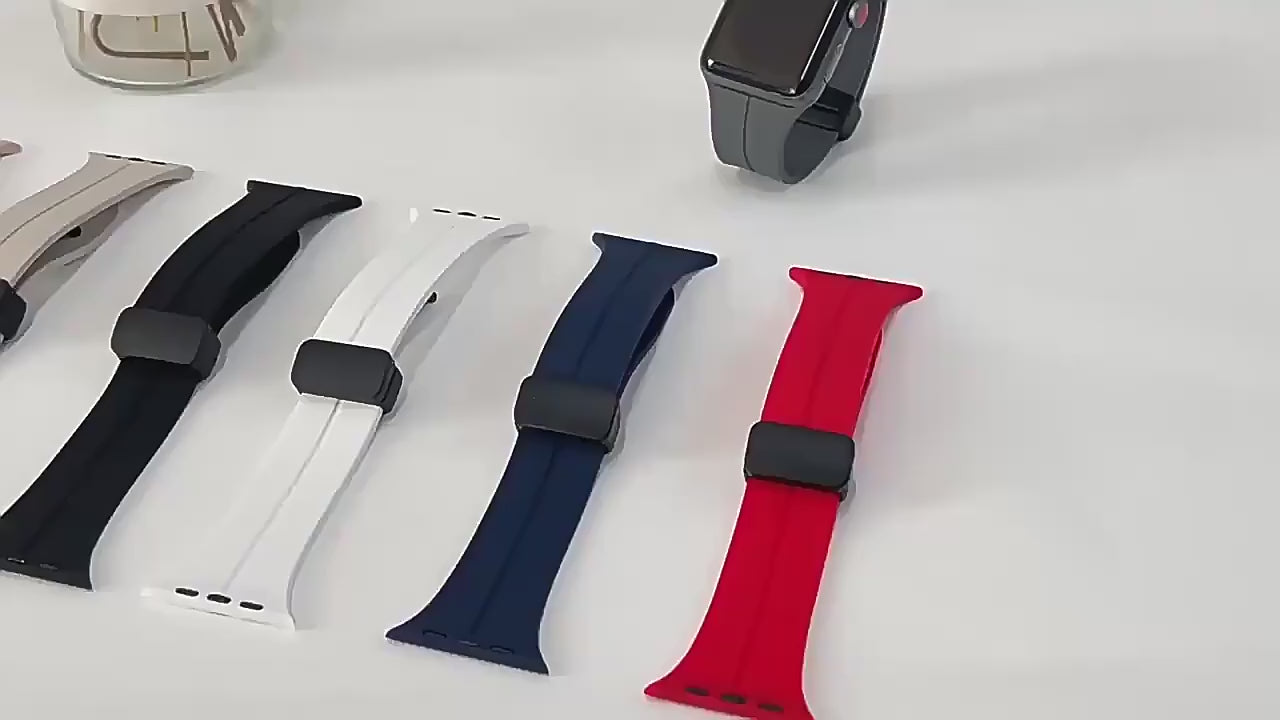 Silicone Magnetic Buckle Apple Watch Band – Blue