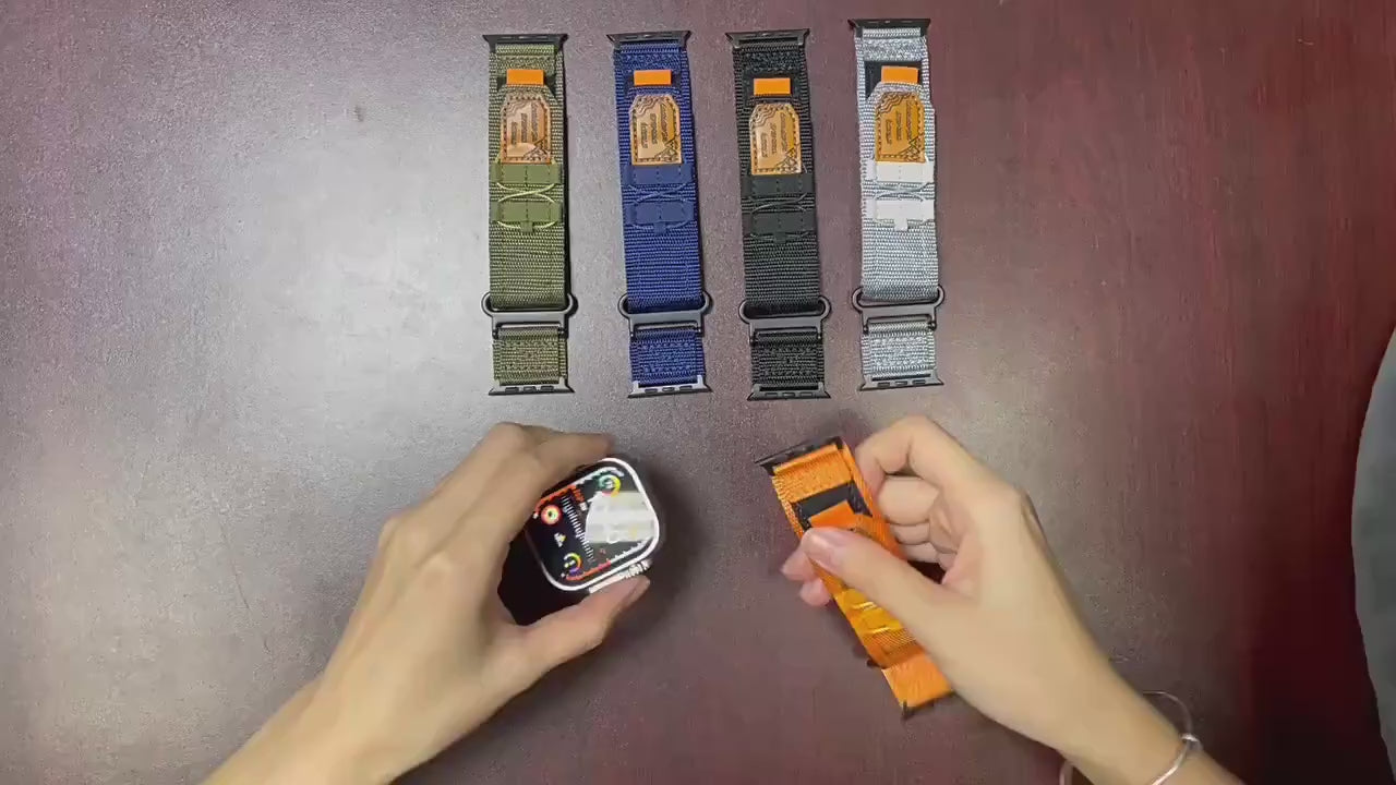 Breathable Woven Nylon Apple Watch Band - Navy Blue