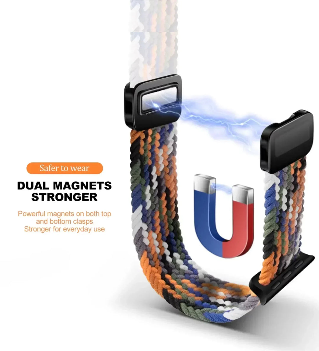 Magnetic Buckle Braided Loop Band for Apple Watch - Multicolor Nylon Strap - Creslia