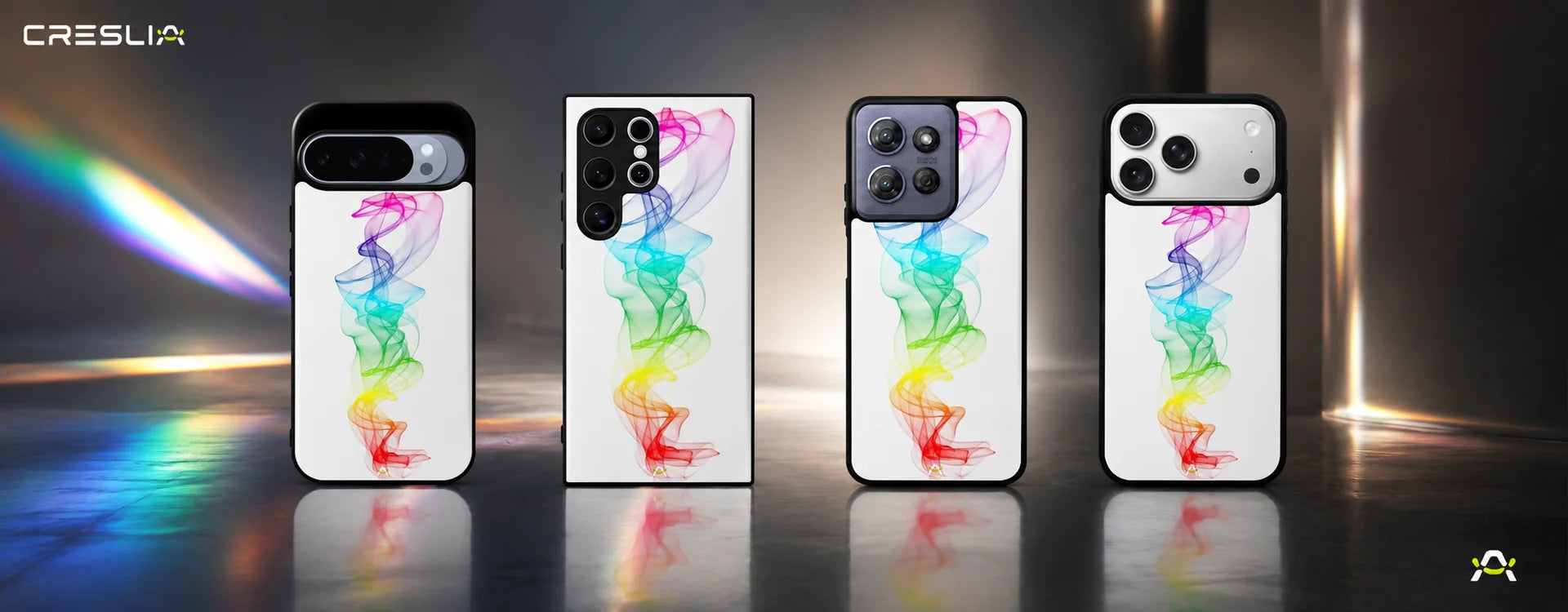 Creslia rainbow smoke phone case - rainbow smoke phone case desktop banner