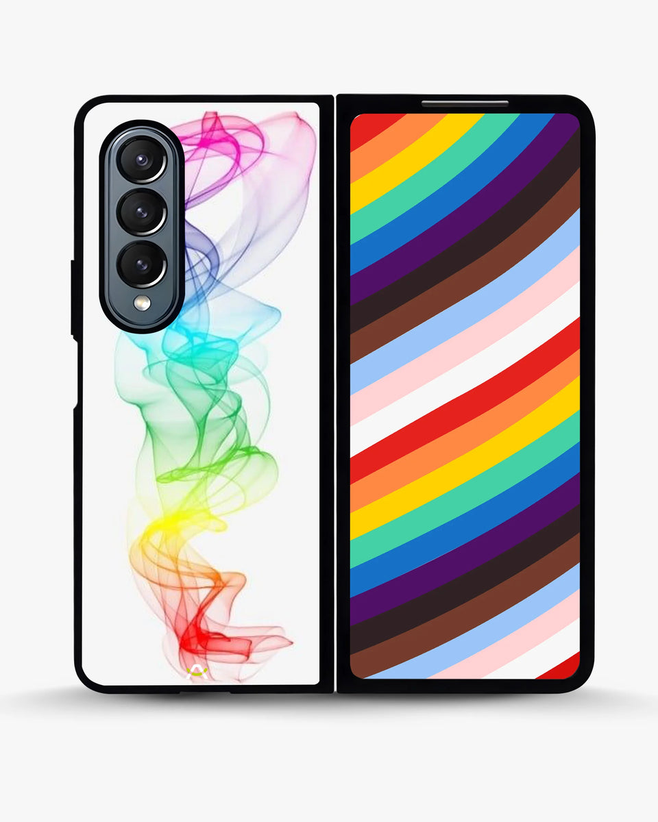 Creslia rainbow smoke phone case - rainbow smoke phone case samsung galaxy z fold 4