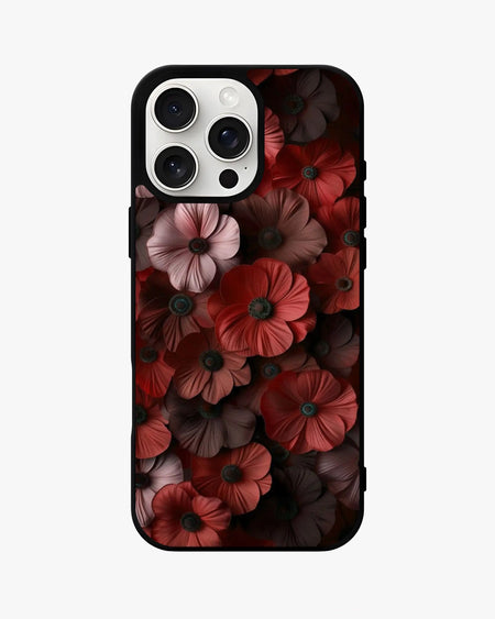 Red Blossom Printed Case with floral design for iPhone, Samsung, Pixel & OnePlus, ideal for style and protection.