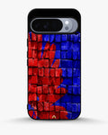 Creslia red blue painted bricks phone case - red blue painted bricks phone case google pixel 10 pro xl