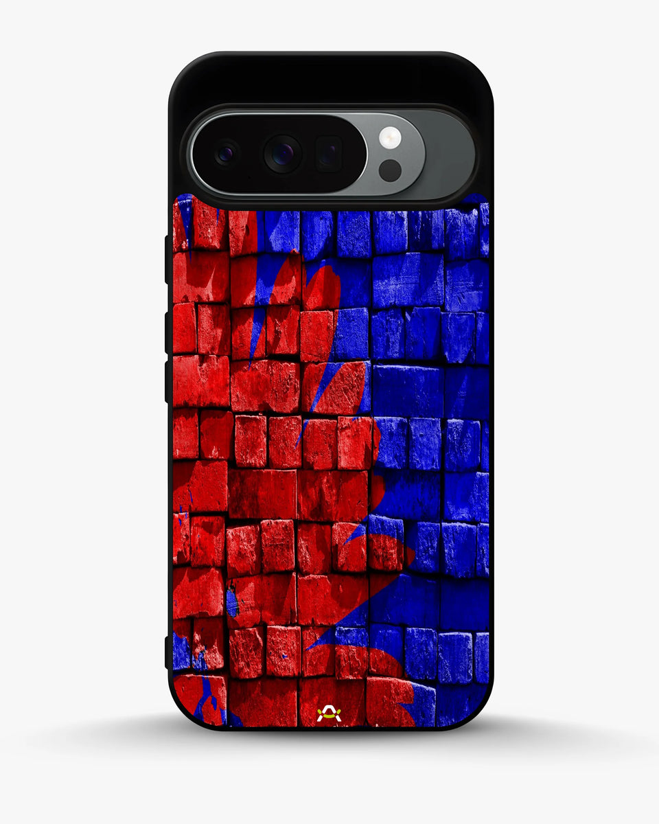 Creslia red blue painted bricks phone case - red blue painted bricks phone case google pixel 10 pro