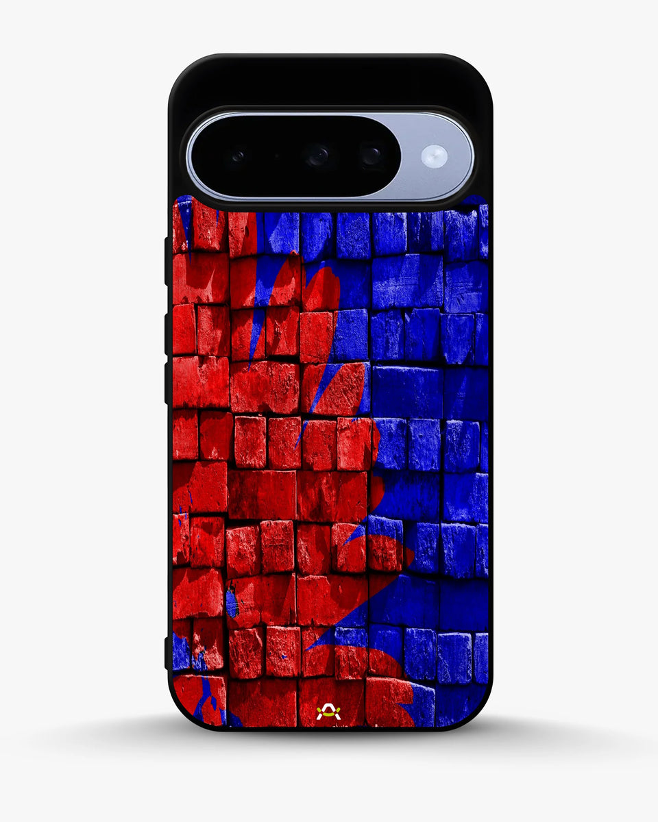 Creslia red blue painted bricks phone case - red blue painted bricks phone case google pixel 10