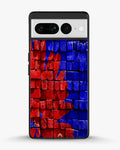 Creslia red blue painted bricks phone case - red blue painted bricks phone case google pixel 7 pro