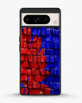 Creslia red blue painted bricks phone case - red blue painted bricks phone case google pixel 8 pro