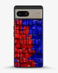 Creslia red blue painted bricks phone case - red blue painted bricks phone case google pixel 8a