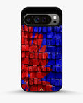 Creslia red blue painted bricks phone case - red blue painted bricks phone case google pixel 9 pro xl
