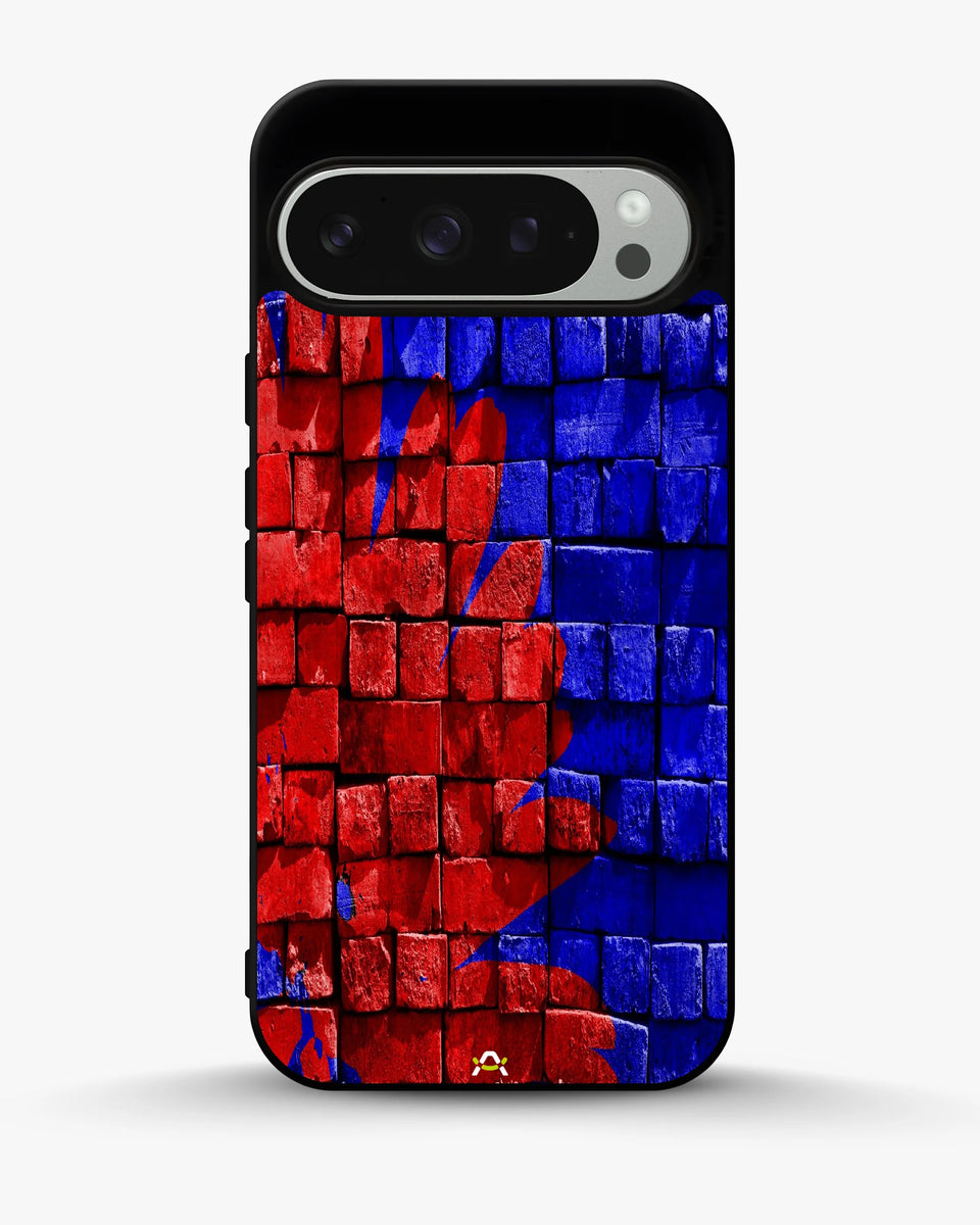 Creslia red blue painted bricks phone case - red blue painted bricks phone case google pixel 9 pro
