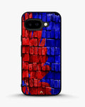 Creslia red blue painted bricks phone case - red blue painted bricks phone case google pixel 9a