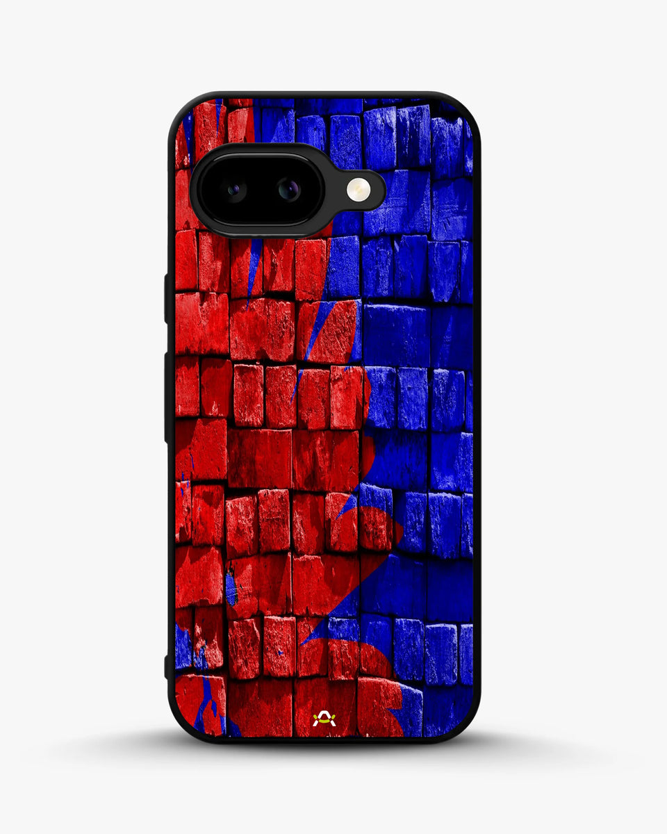 Creslia red blue painted bricks phone case - red blue painted bricks phone case google pixel 9a