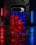 Creslia red blue painted bricks phone case general construction specs - red blue painted bricks phone case google pixel general specs 4
