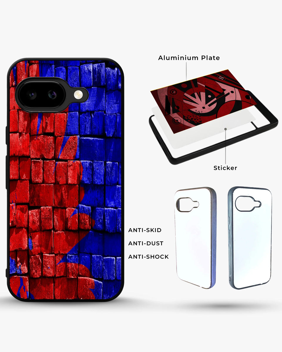 Creslia red blue painted bricks phone case general construction specs - red blue painted bricks phone case google pixel general specs