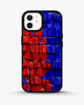 Creslia red blue painted bricks phone case - red blue painted bricks phone case iphone 12