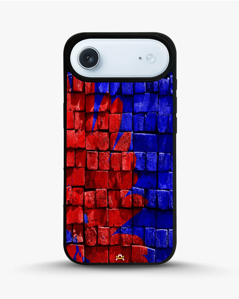 Creslia red blue painted bricks phone case - red blue painted bricks phone case iphone 17 air