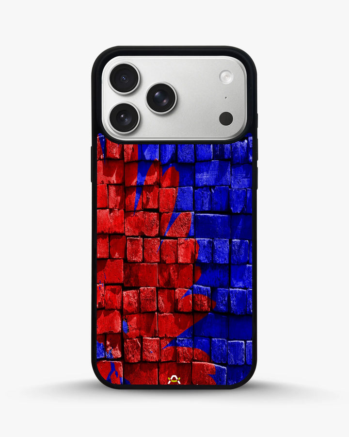 Creslia red blue painted bricks phone case - red blue painted bricks phone case iphone 17 pro max