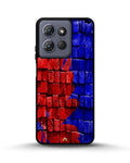 Creslia red blue painted bricks phone case - red blue painted bricks phone case moto g 2025