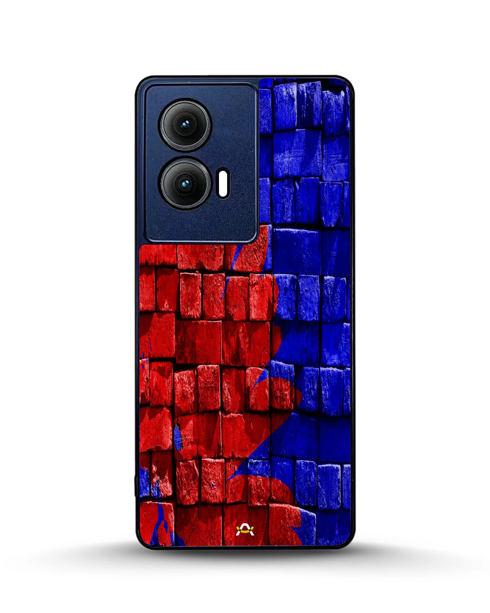 Creslia red blue painted bricks phone case - red blue painted bricks phone case motorola edge 2024