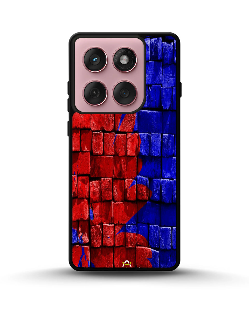 Creslia red blue painted bricks phone case - red blue painted bricks phone case motorola edge 2025