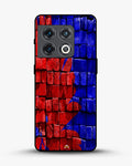 Creslia red blue painted bricks phone case - red blue painted bricks phone case oneplus 10 pro