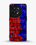 Creslia red blue painted bricks phone case - red blue painted bricks phone case oneplus 11r