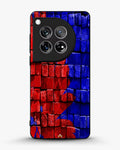 Creslia red blue painted bricks phone case - red blue painted bricks phone case oneplus 12r