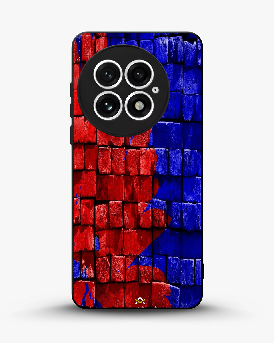 Creslia red blue painted bricks phone case - red blue painted bricks phone case oneplus 13